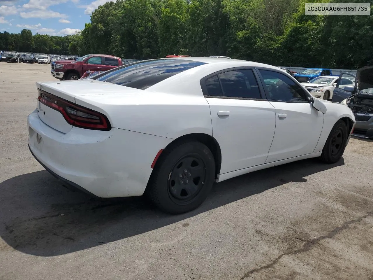 2015 Dodge Charger Police VIN: 2C3CDXAG6FH851735 Lot: 60753404