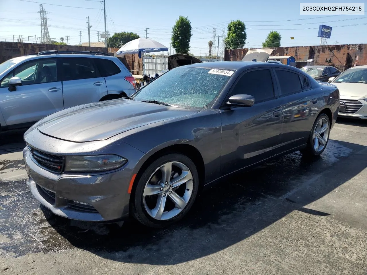 2015 Dodge Charger Sxt VIN: 2C3CDXHG2FH754215 Lot: 67405554