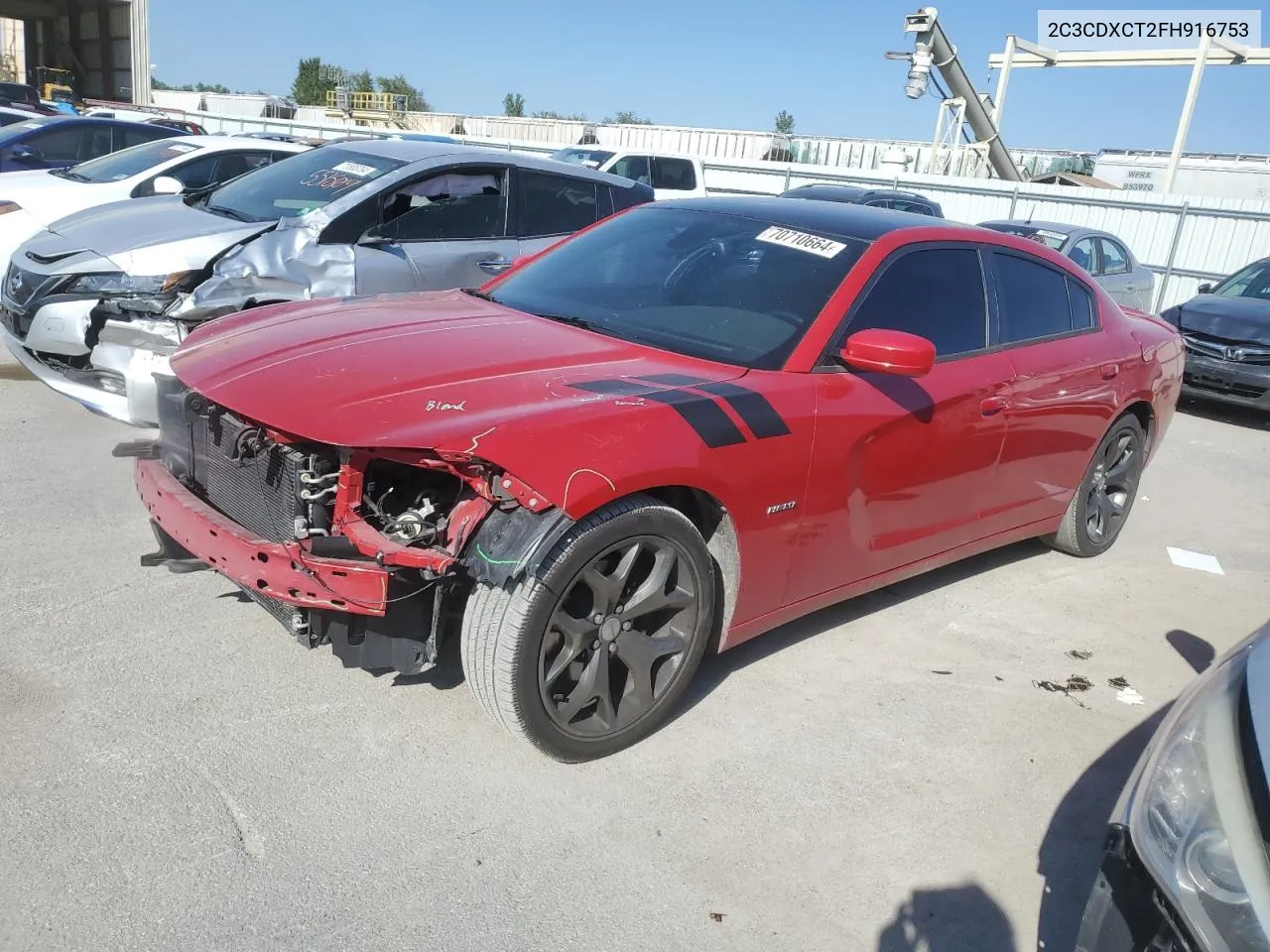 2015 Dodge Charger R/T VIN: 2C3CDXCT2FH916753 Lot: 70710664