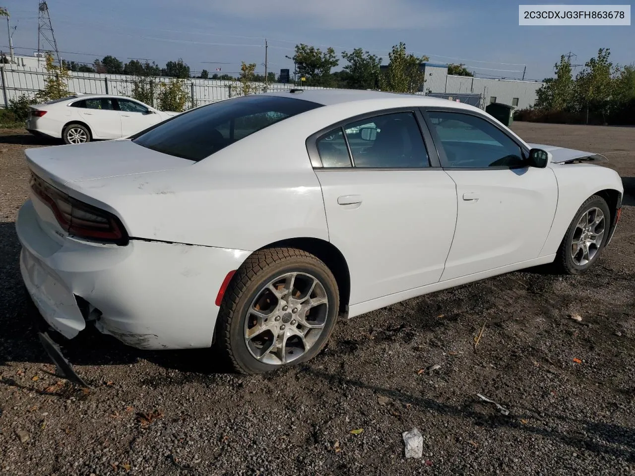 2015 Dodge Charger Sxt VIN: 2C3CDXJG3FH863678 Lot: 74025384