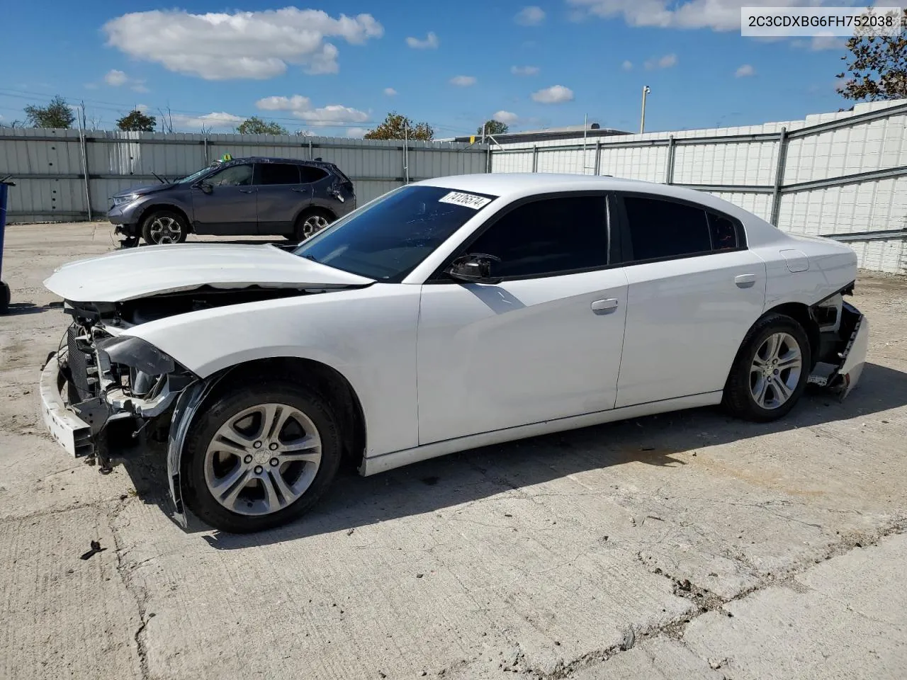 2015 Dodge Charger Se VIN: 2C3CDXBG6FH752038 Lot: 74126574