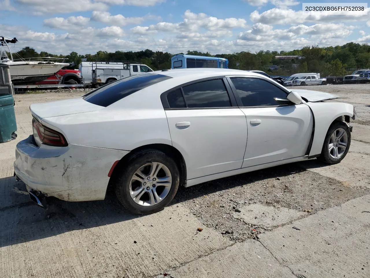 2015 Dodge Charger Se VIN: 2C3CDXBG6FH752038 Lot: 74126574