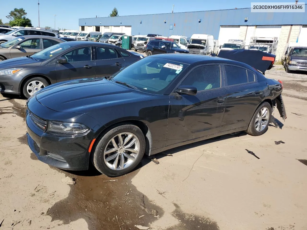 2015 Dodge Charger Sxt VIN: 2C3CDXHG6FH916346 Lot: 74222174