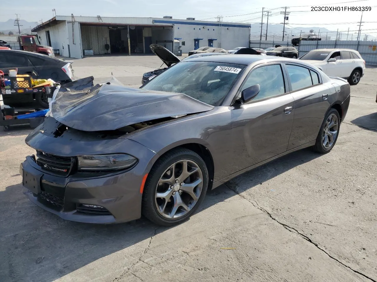 2015 Dodge Charger Sxt VIN: 2C3CDXHG1FH863359 Lot: 75045874