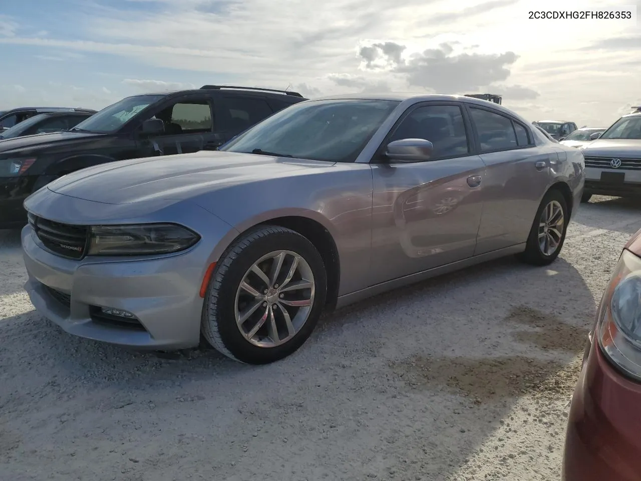 2015 Dodge Charger Sxt VIN: 2C3CDXHG2FH826353 Lot: 77152294