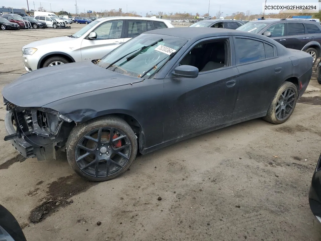 2015 Dodge Charger Sxt VIN: 2C3CDXHG2FH824294 Lot: 78200364