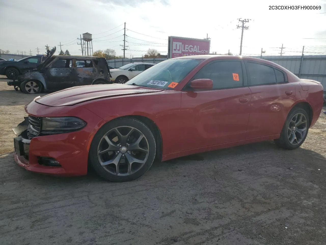 2015 Dodge Charger Sxt VIN: 2C3CDXHG3FH900069 Lot: 78221014