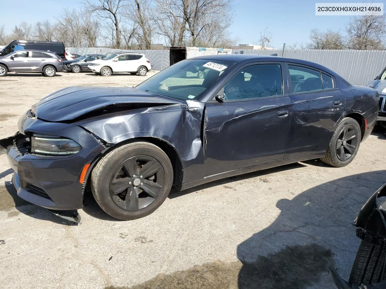 2C3CDXHGXGH214936 2016 Dodge Charger Sxt