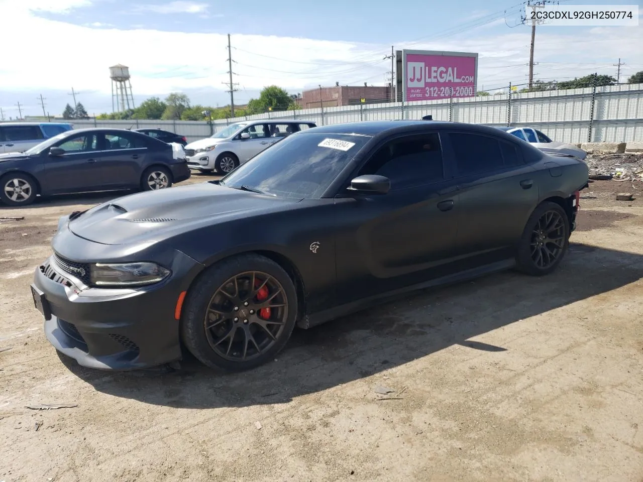 2016 Dodge Charger Srt Hellcat VIN: 2C3CDXL92GH250774 Lot: 69316894