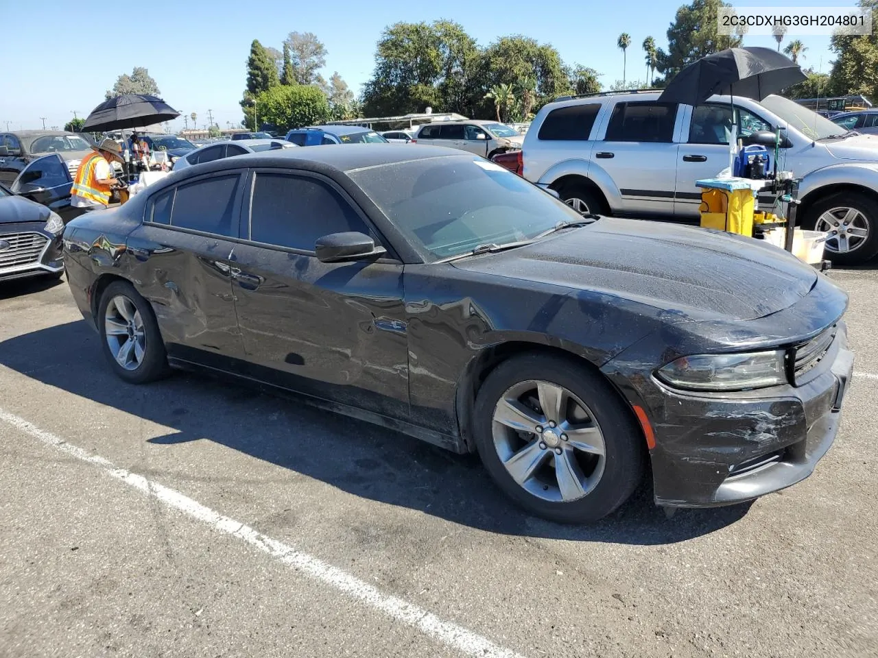 2016 Dodge Charger Sxt VIN: 2C3CDXHG3GH204801 Lot: 69508714