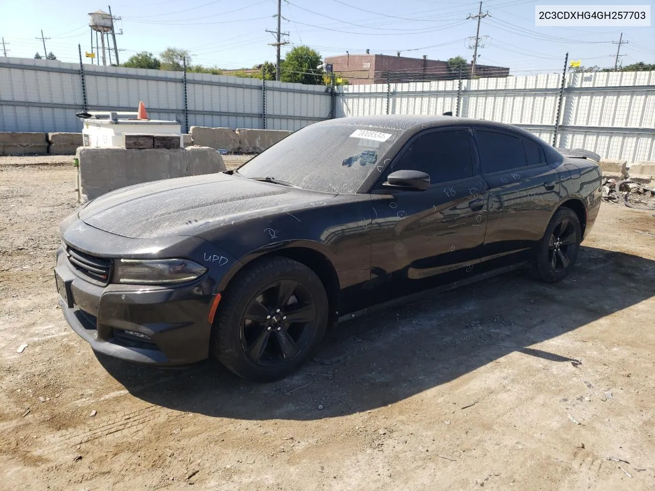 2016 Dodge Charger Sxt VIN: 2C3CDXHG4GH257703 Lot: 70008534