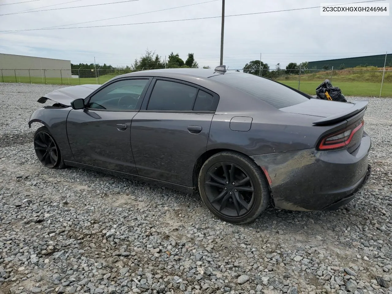 2016 Dodge Charger Sxt VIN: 2C3CDXHGXGH246964 Lot: 70466004