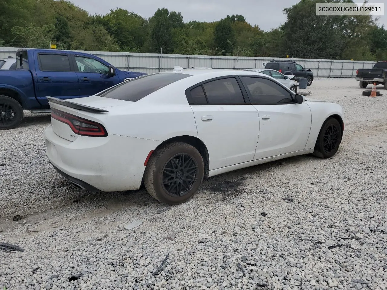 2016 Dodge Charger Sxt VIN: 2C3CDXHG6GH129611 Lot: 71791904