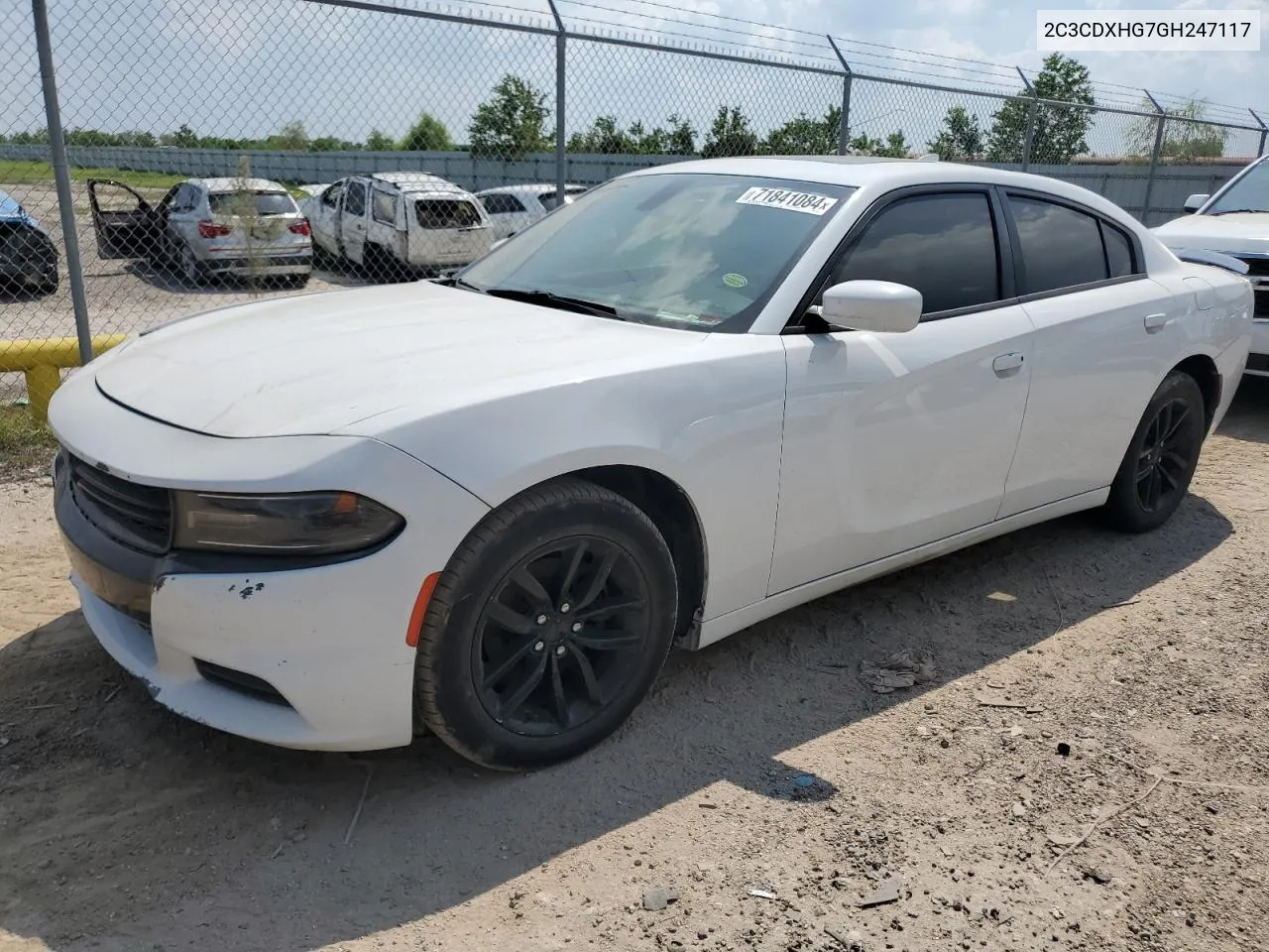 2016 Dodge Charger Sxt VIN: 2C3CDXHG7GH247117 Lot: 71841084