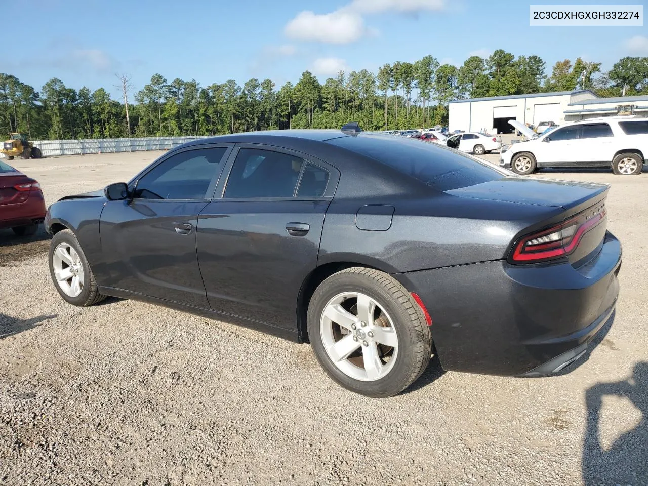 2016 Dodge Charger Sxt VIN: 2C3CDXHGXGH332274 Lot: 72526664