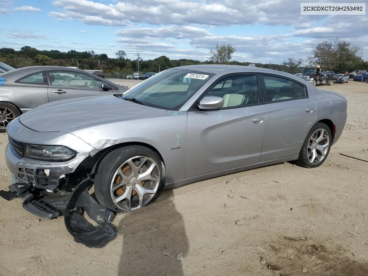 2016 Dodge Charger R/T VIN: 2C3CDXCT2GH253492 Lot: 72575374