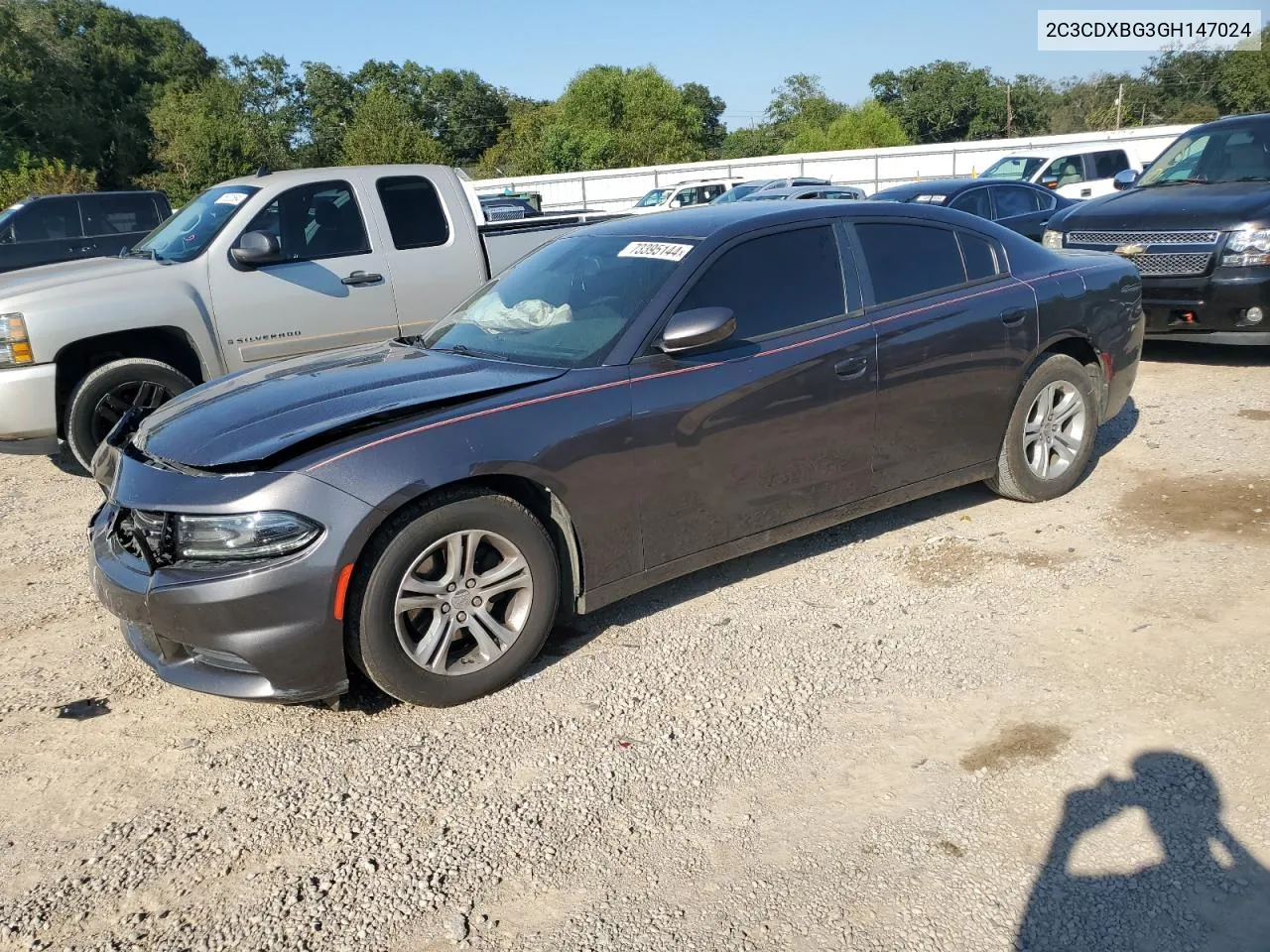 2016 Dodge Charger Se VIN: 2C3CDXBG3GH147024 Lot: 73395144