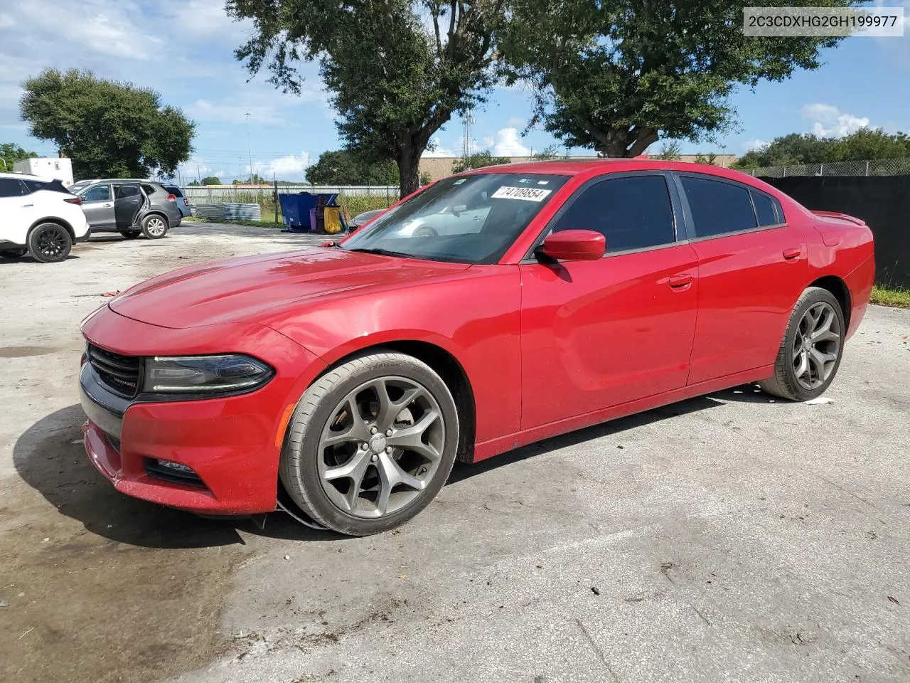 2016 Dodge Charger Sxt VIN: 2C3CDXHG2GH199977 Lot: 74709854