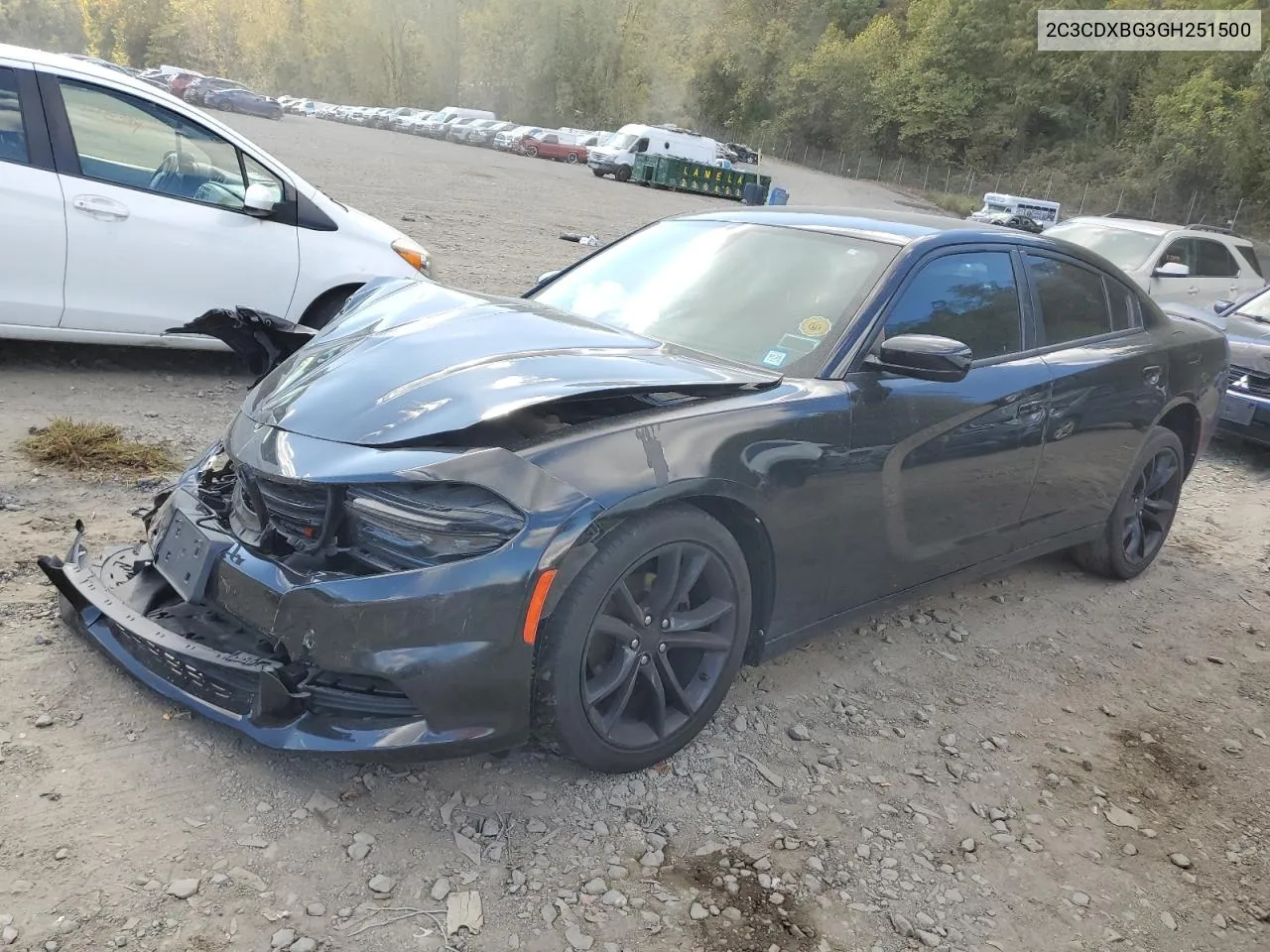 2016 Dodge Charger Se VIN: 2C3CDXBG3GH251500 Lot: 75302754