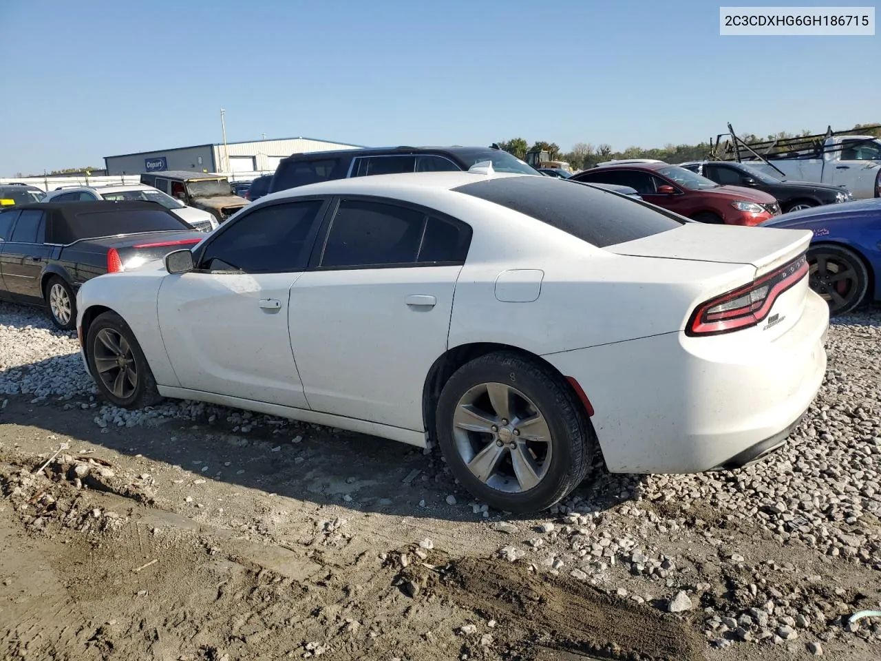 2016 Dodge Charger Sxt VIN: 2C3CDXHG6GH186715 Lot: 75524714