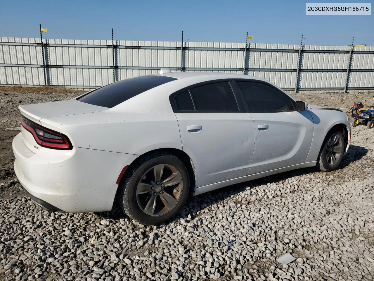 2016 Dodge Charger Sxt VIN: 2C3CDXHG6GH186715 Lot: 75524714