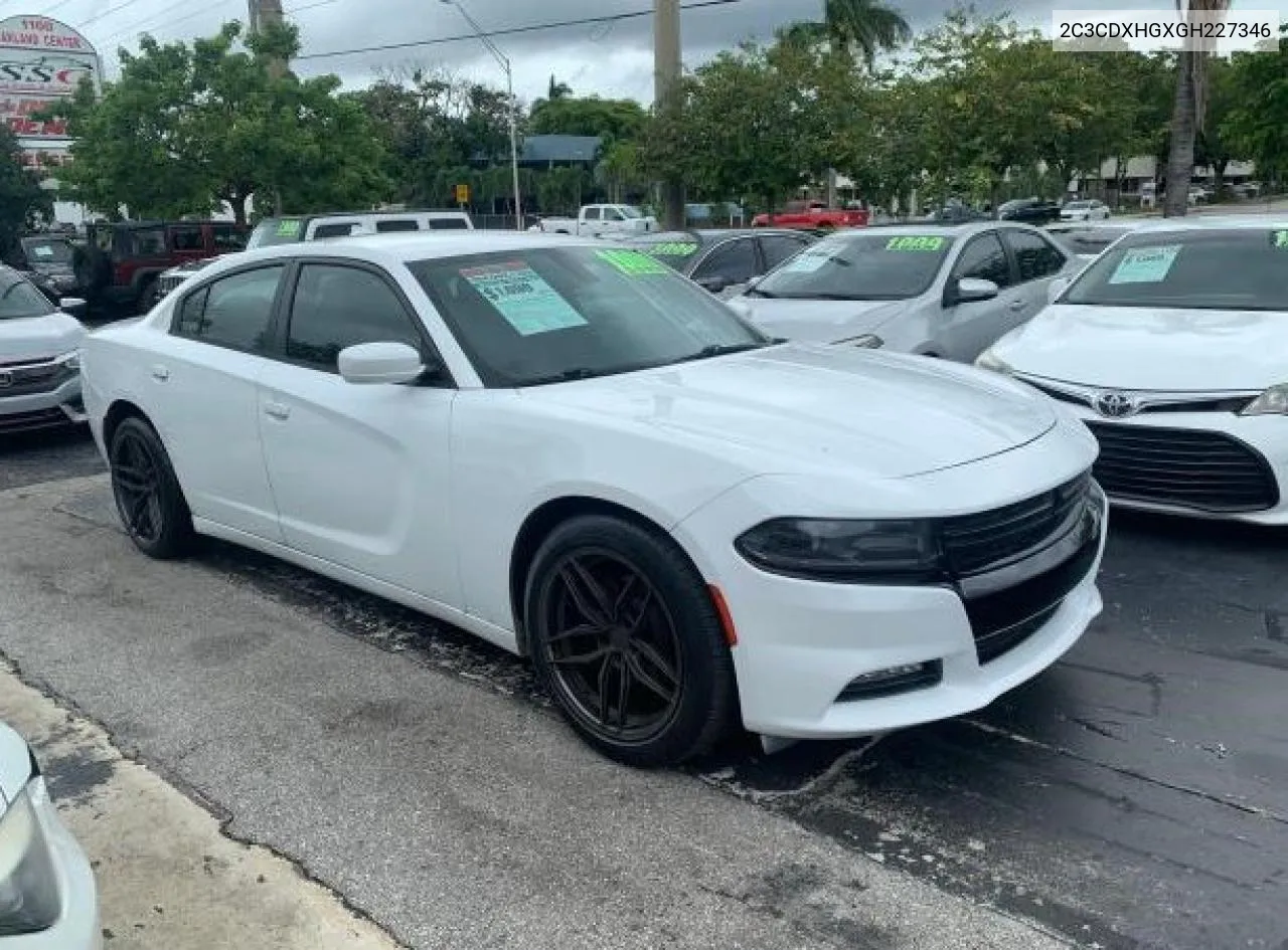 2016 Dodge Charger Sxt VIN: 2C3CDXHGXGH227346 Lot: 75539114