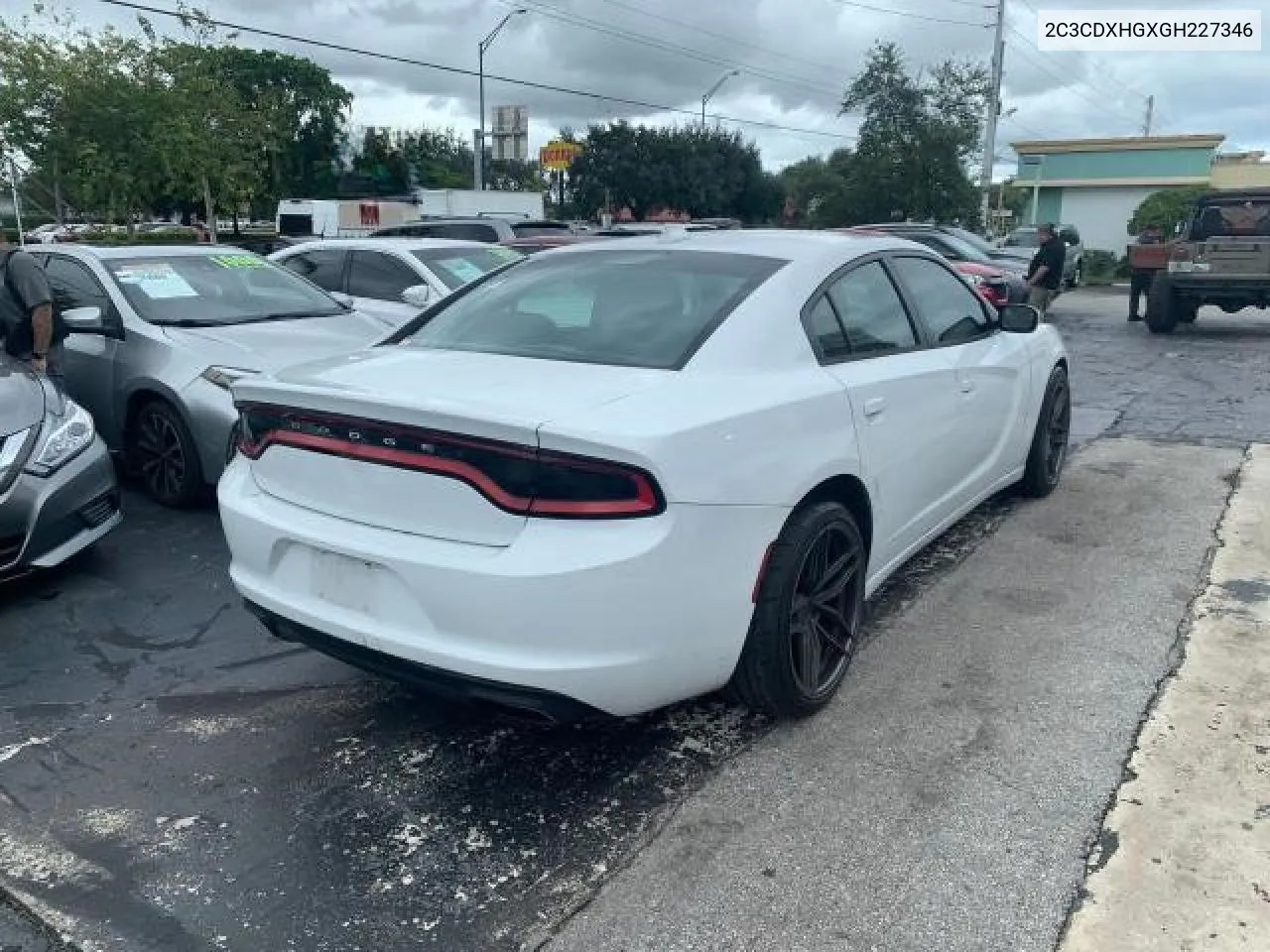 2016 Dodge Charger Sxt VIN: 2C3CDXHGXGH227346 Lot: 75539114