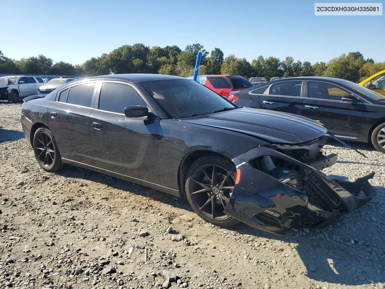 2016 Dodge Charger Sxt VIN: 2C3CDXHG3GH335081 Lot: 76016364