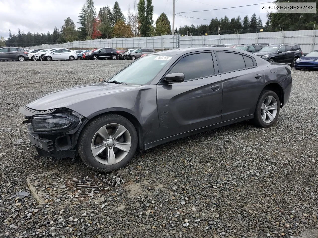 2016 Dodge Charger Sxt VIN: 2C3CDXHG7GH332443 Lot: 76502124