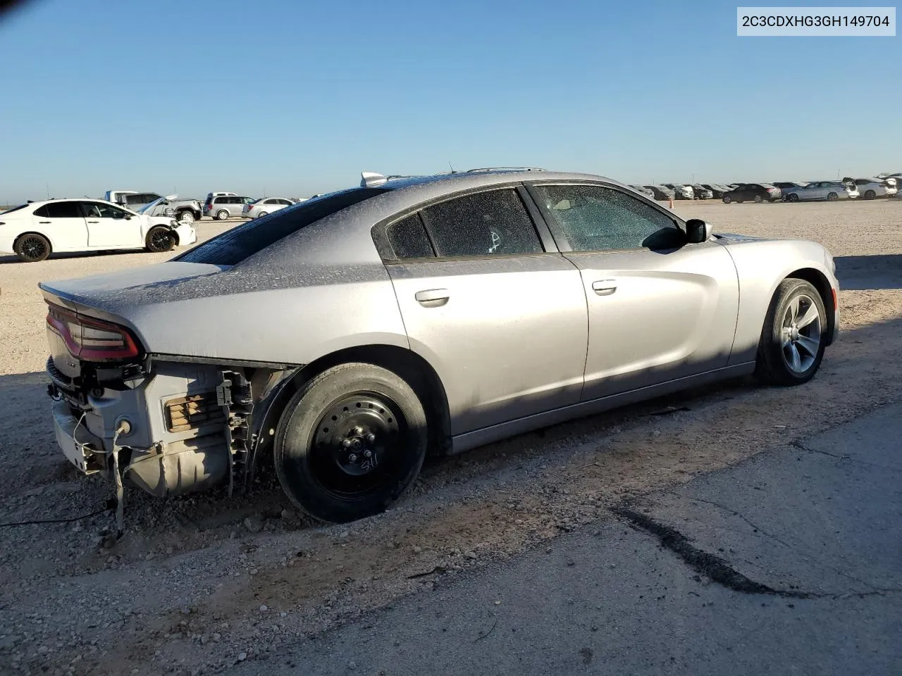 2016 Dodge Charger Sxt VIN: 2C3CDXHG3GH149704 Lot: 76890444