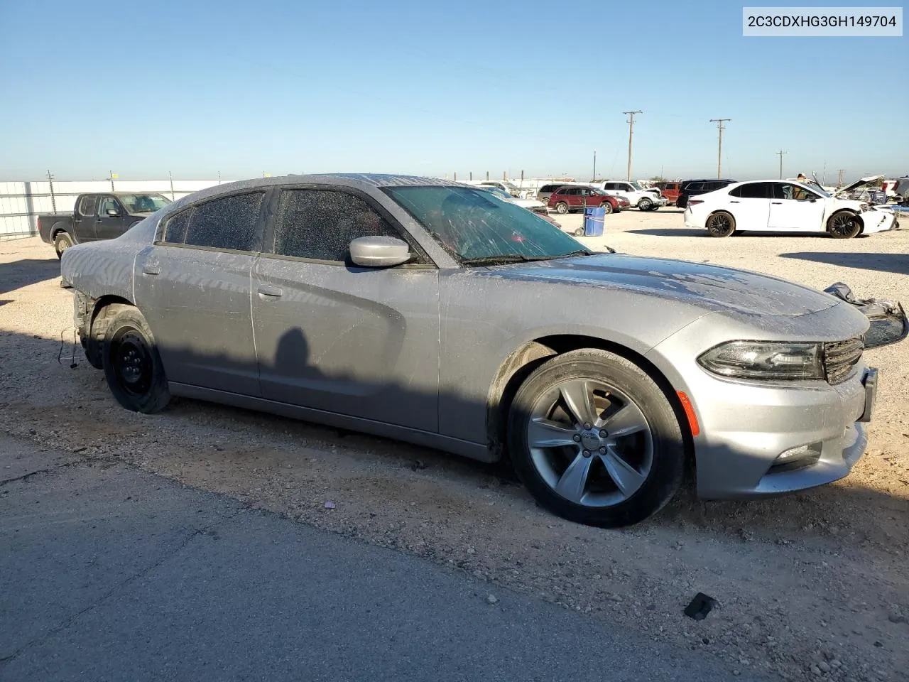 2016 Dodge Charger Sxt VIN: 2C3CDXHG3GH149704 Lot: 76890444