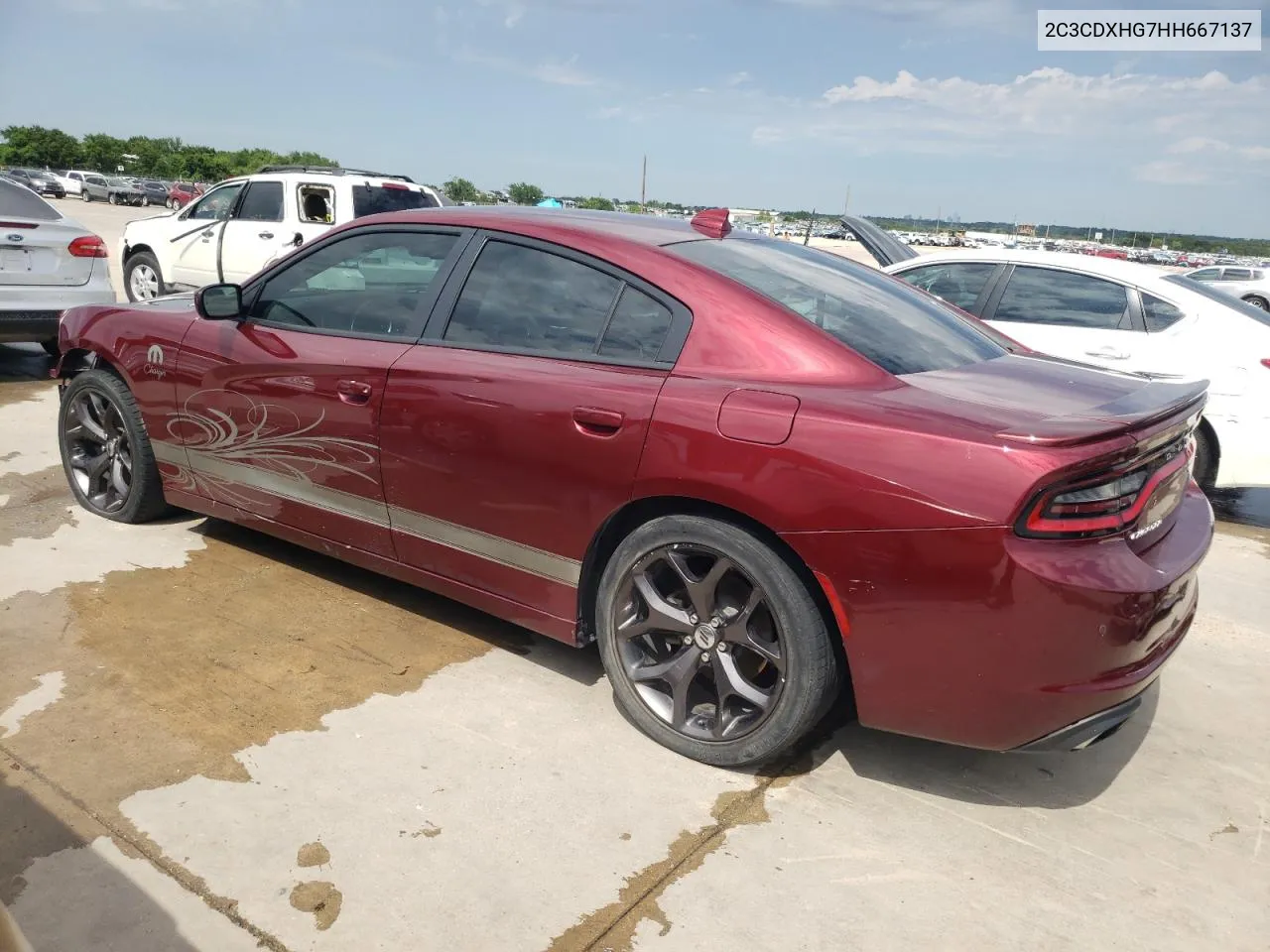 2017 Dodge Charger Sxt VIN: 2C3CDXHG7HH667137 Lot: 55932434