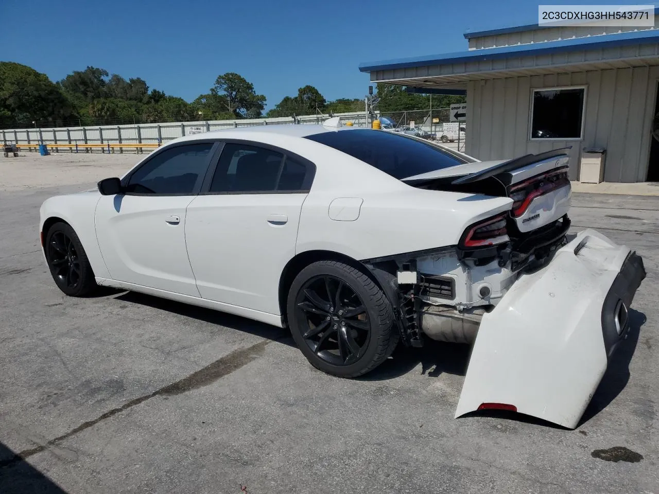 2017 Dodge Charger Sxt VIN: 2C3CDXHG3HH543771 Lot: 56926384