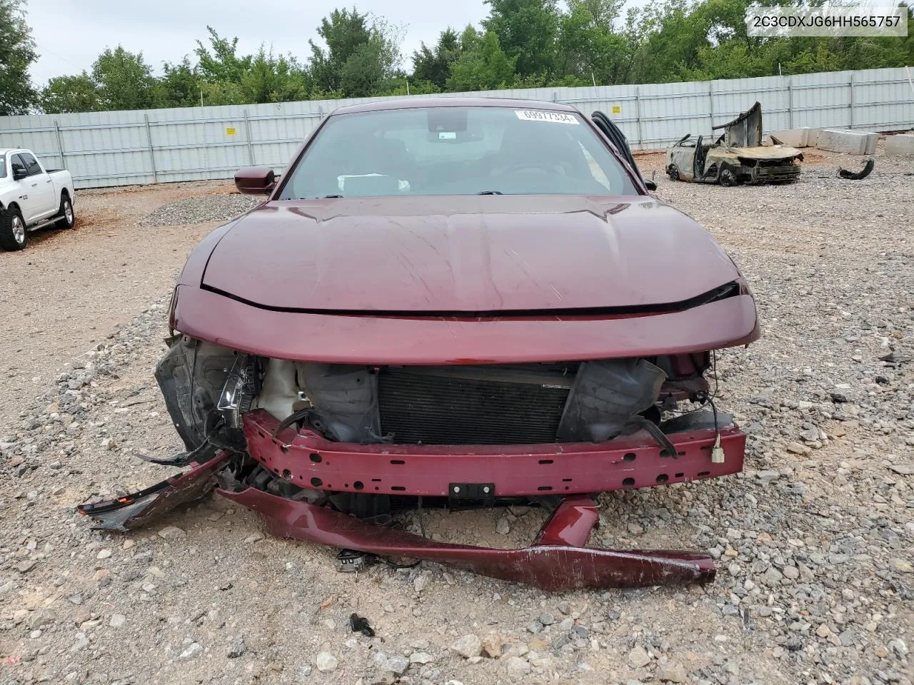 2017 Dodge Charger Sxt VIN: 2C3CDXJG6HH565757 Lot: 69977334