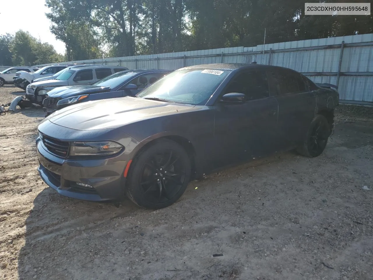 2017 Dodge Charger Sxt VIN: 2C3CDXHG0HH595648 Lot: 72000104