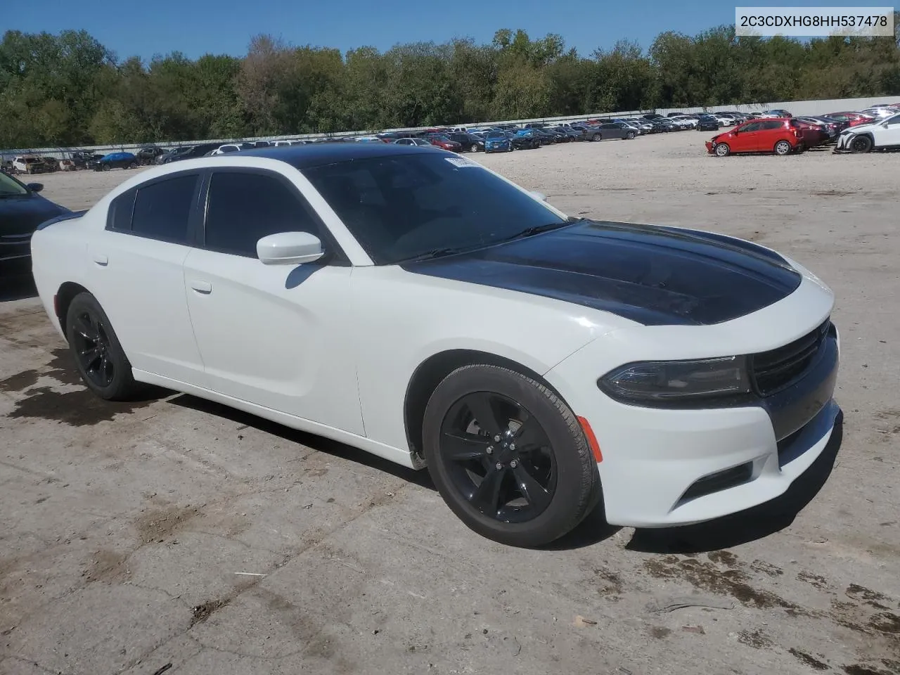 2017 Dodge Charger Sxt VIN: 2C3CDXHG8HH537478 Lot: 73934424