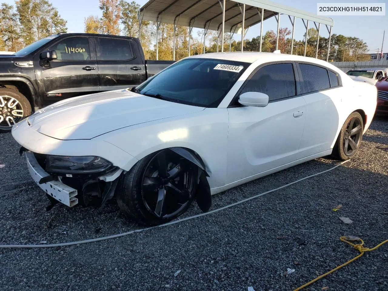 2017 Dodge Charger Sxt VIN: 2C3CDXHG1HH514821 Lot: 74689334