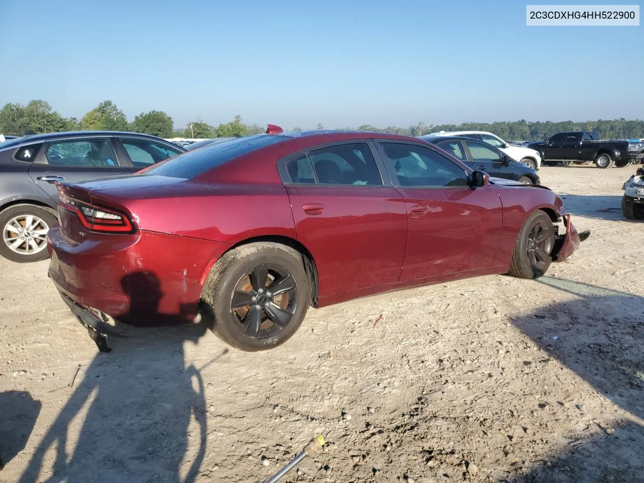 2017 Dodge Charger Sxt VIN: 2C3CDXHG4HH522900 Lot: 74844034