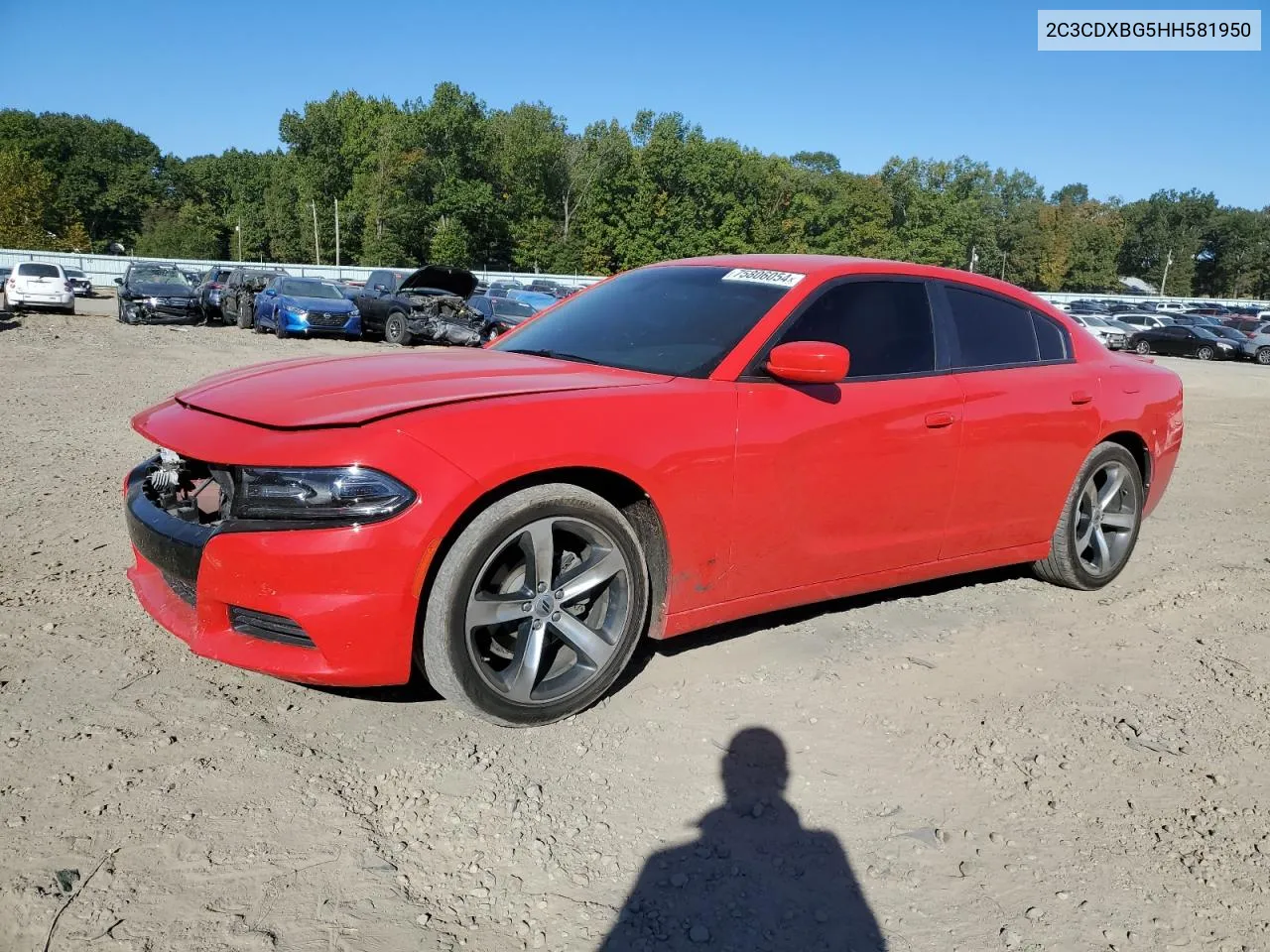 2017 Dodge Charger Se VIN: 2C3CDXBG5HH581950 Lot: 75806054