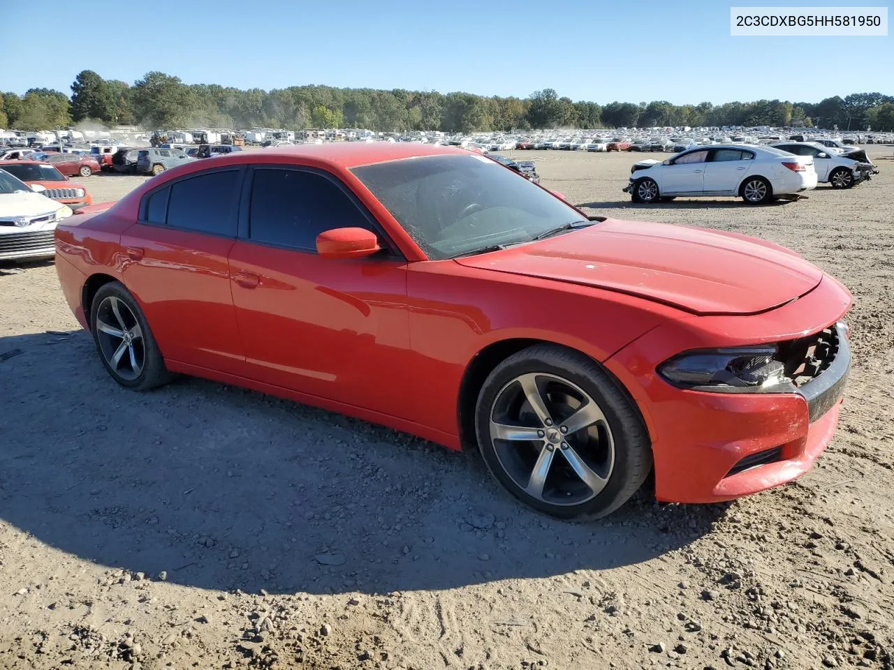 2017 Dodge Charger Se VIN: 2C3CDXBG5HH581950 Lot: 75806054