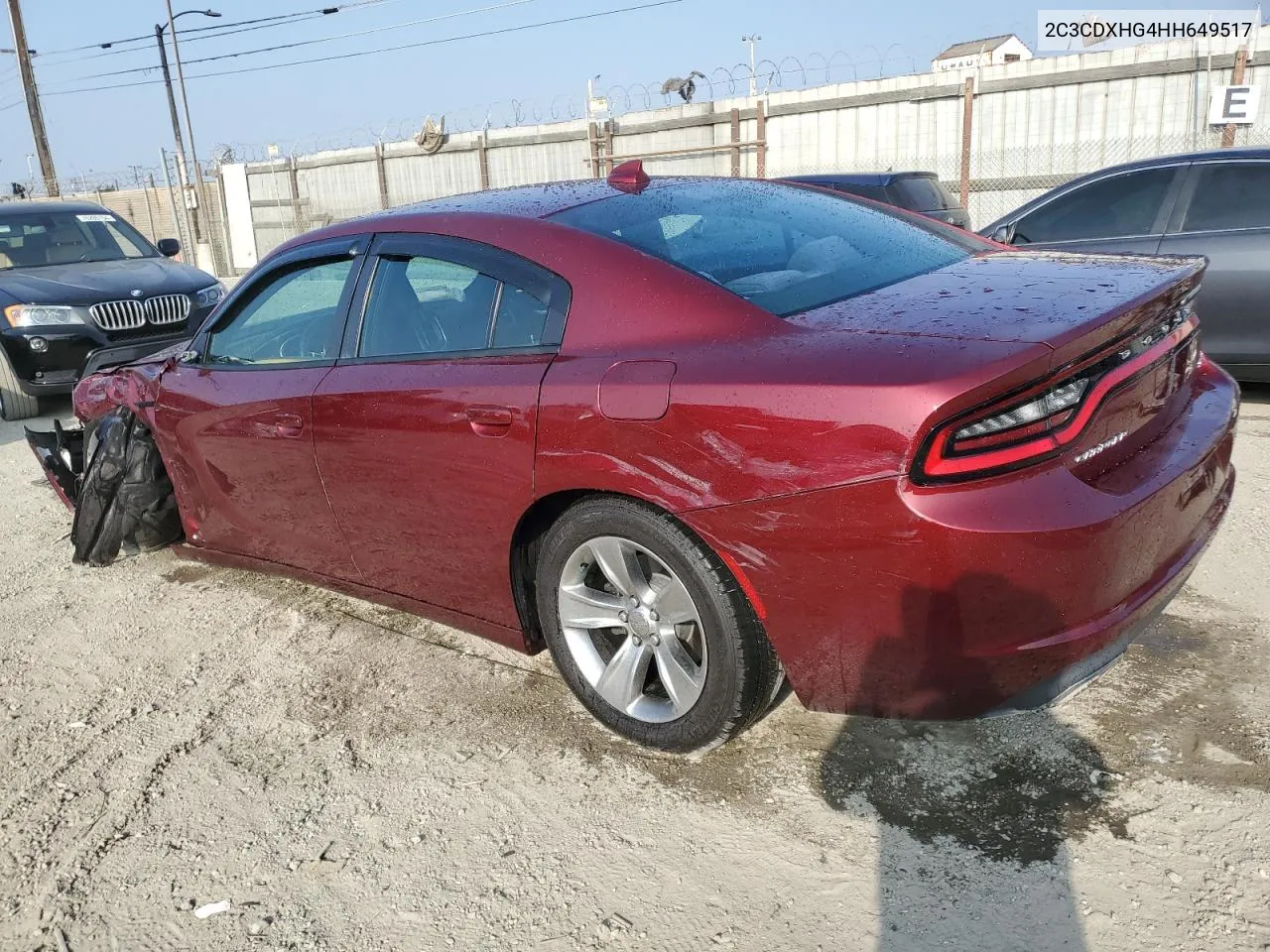 2017 Dodge Charger Sxt VIN: 2C3CDXHG4HH649517 Lot: 76206414