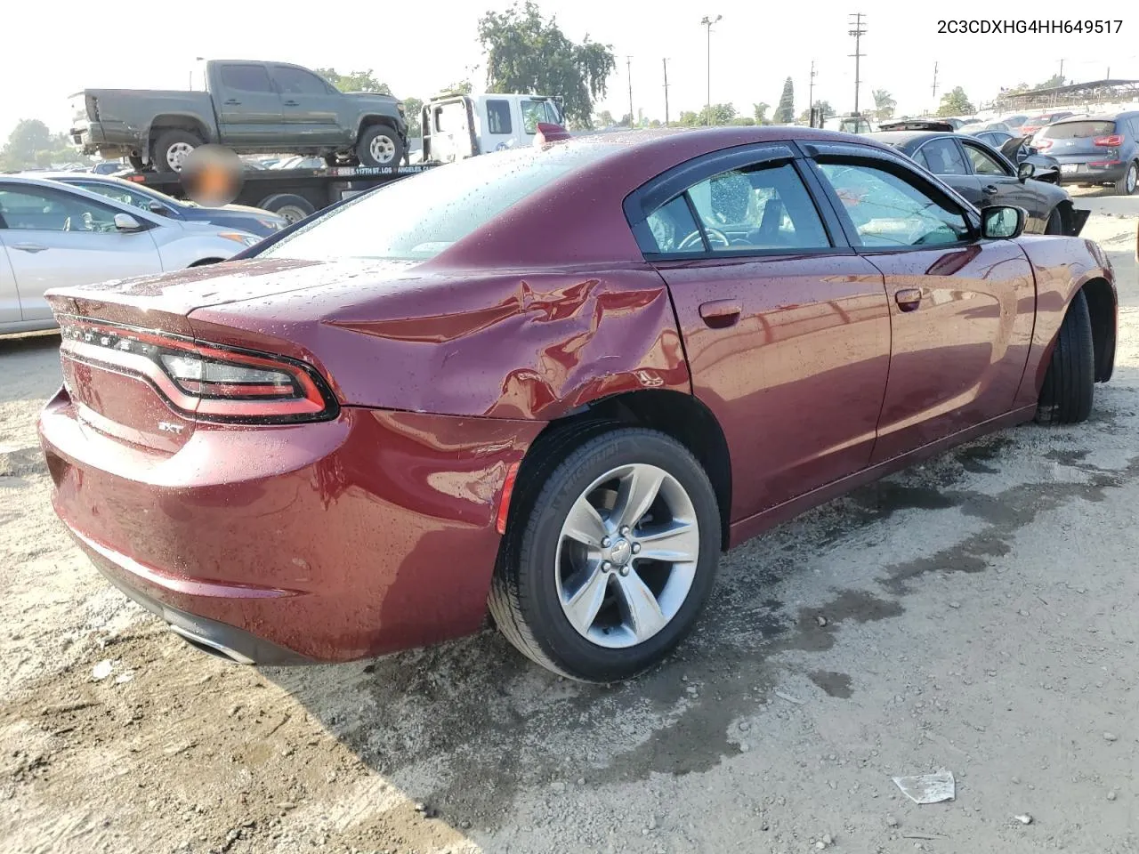 2017 Dodge Charger Sxt VIN: 2C3CDXHG4HH649517 Lot: 76206414