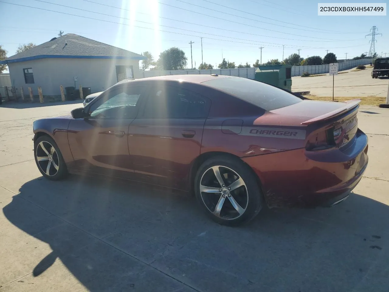 2017 Dodge Charger Se VIN: 2C3CDXBGXHH547499 Lot: 76386524