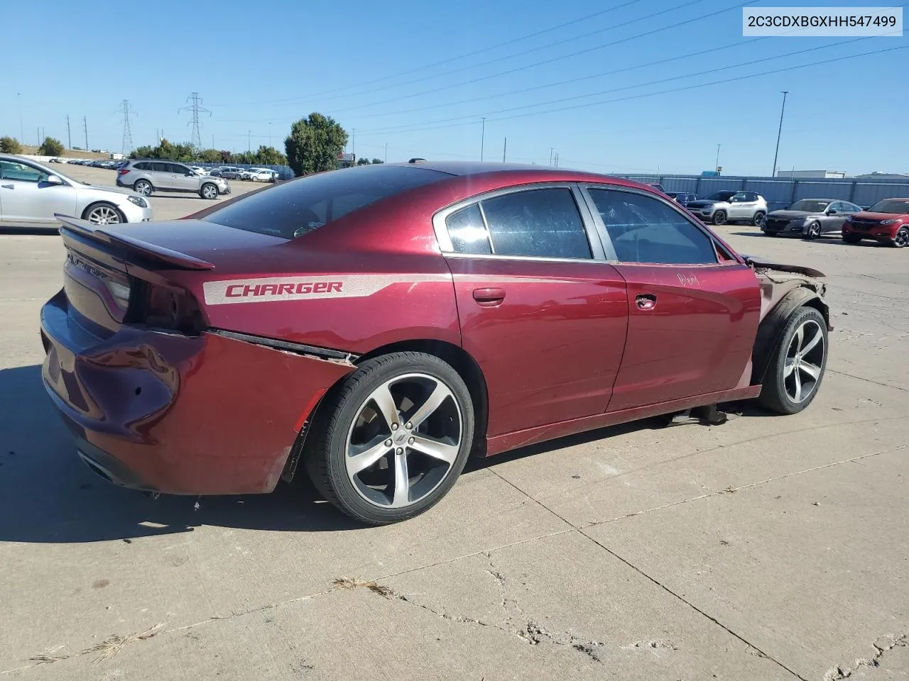 2017 Dodge Charger Se VIN: 2C3CDXBGXHH547499 Lot: 76386524