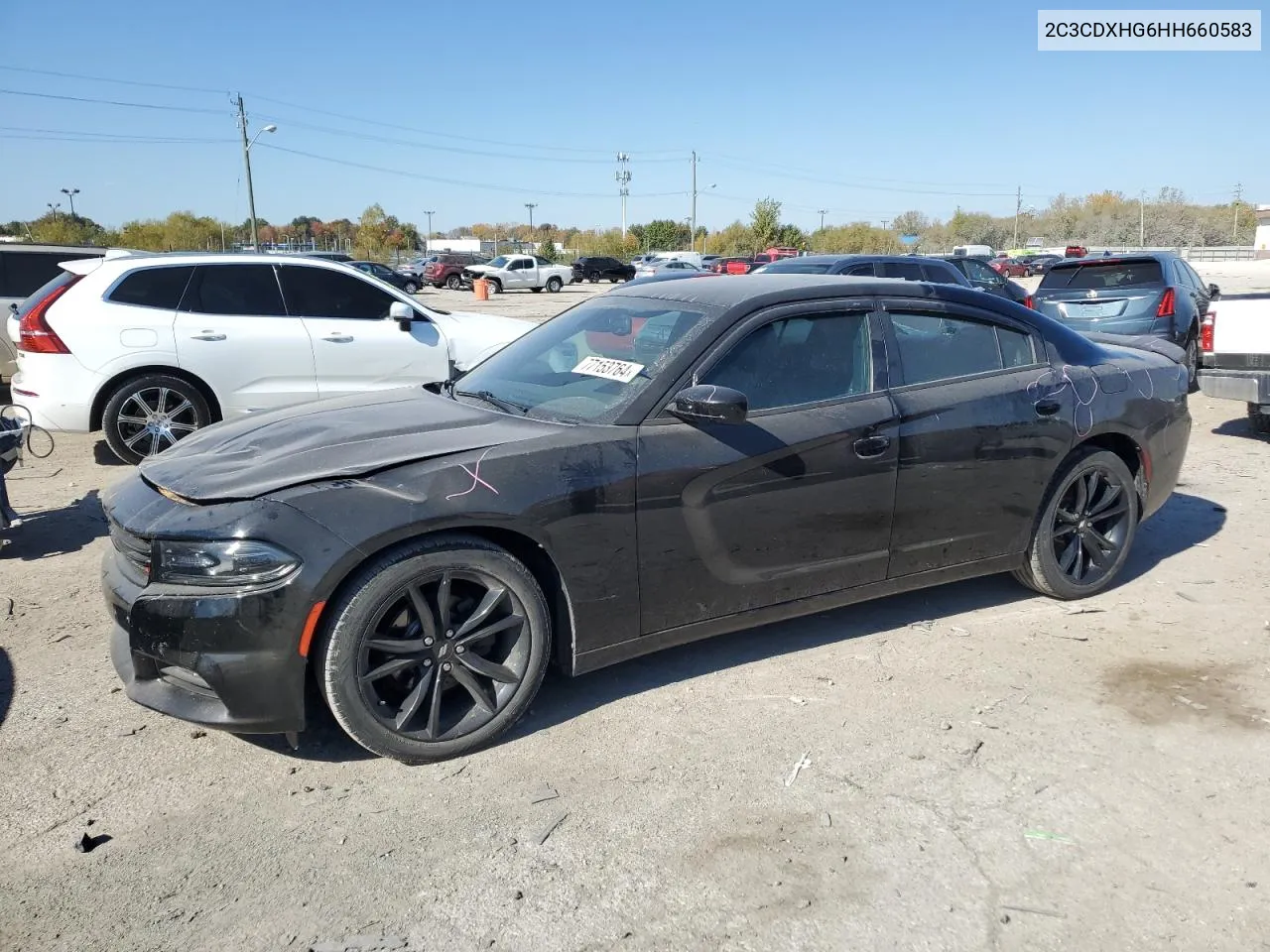 2017 Dodge Charger Sxt VIN: 2C3CDXHG6HH660583 Lot: 77153764