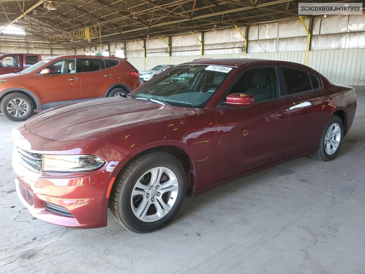 2018 Dodge Charger Sxt VIN: 2C3CDXBGXJH187303 Lot: 71674864