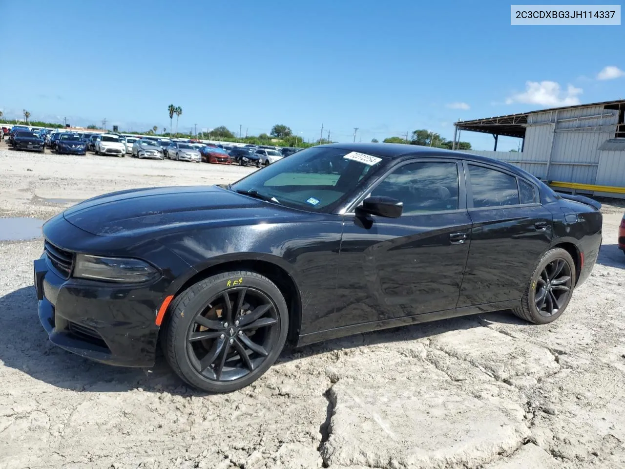 2018 Dodge Charger Sxt VIN: 2C3CDXBG3JH114337 Lot: 72272254