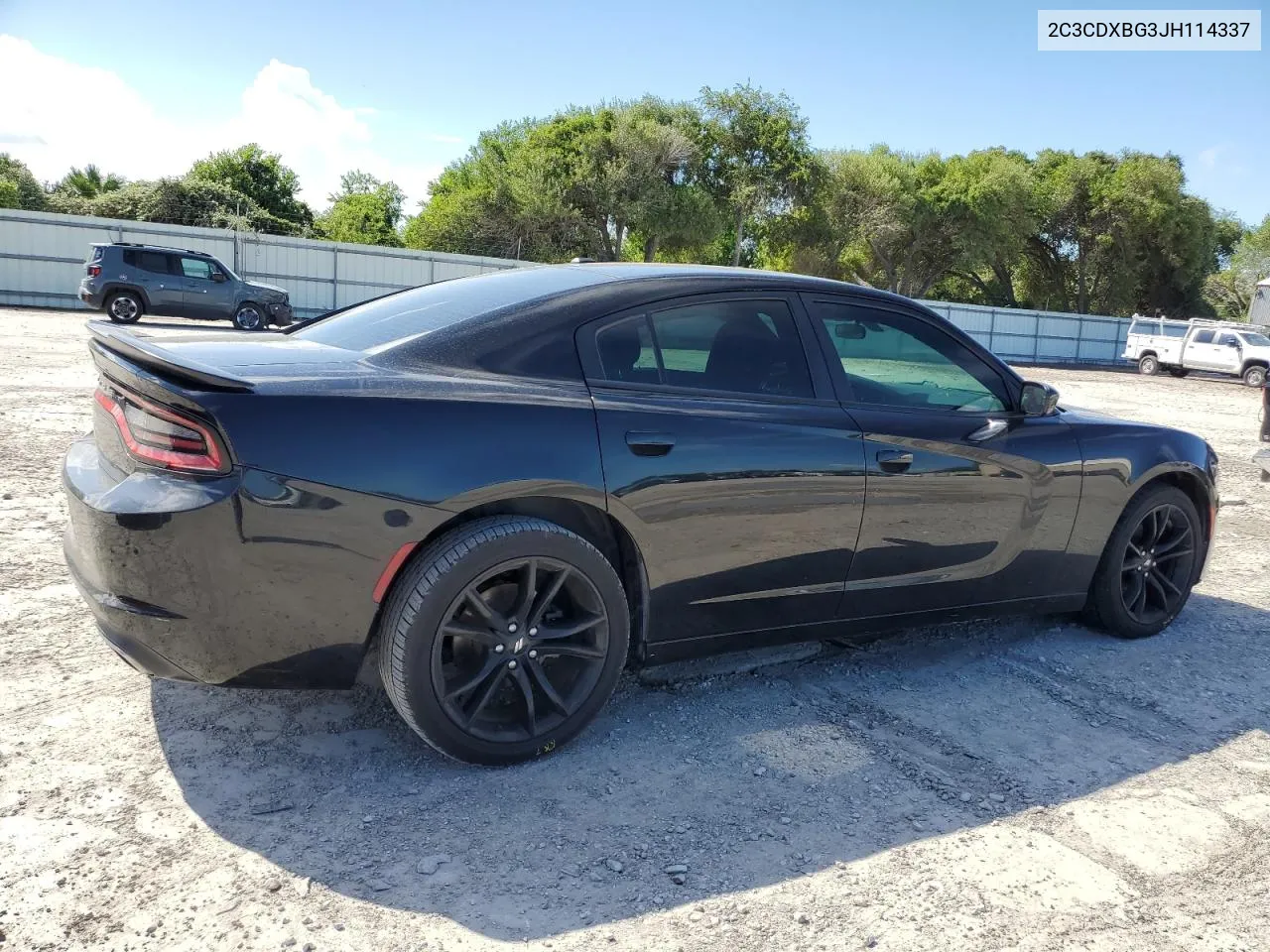 2018 Dodge Charger Sxt VIN: 2C3CDXBG3JH114337 Lot: 72272254