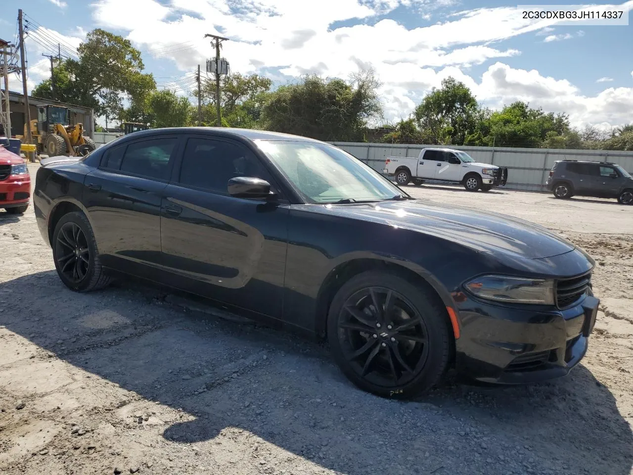 2018 Dodge Charger Sxt VIN: 2C3CDXBG3JH114337 Lot: 72272254