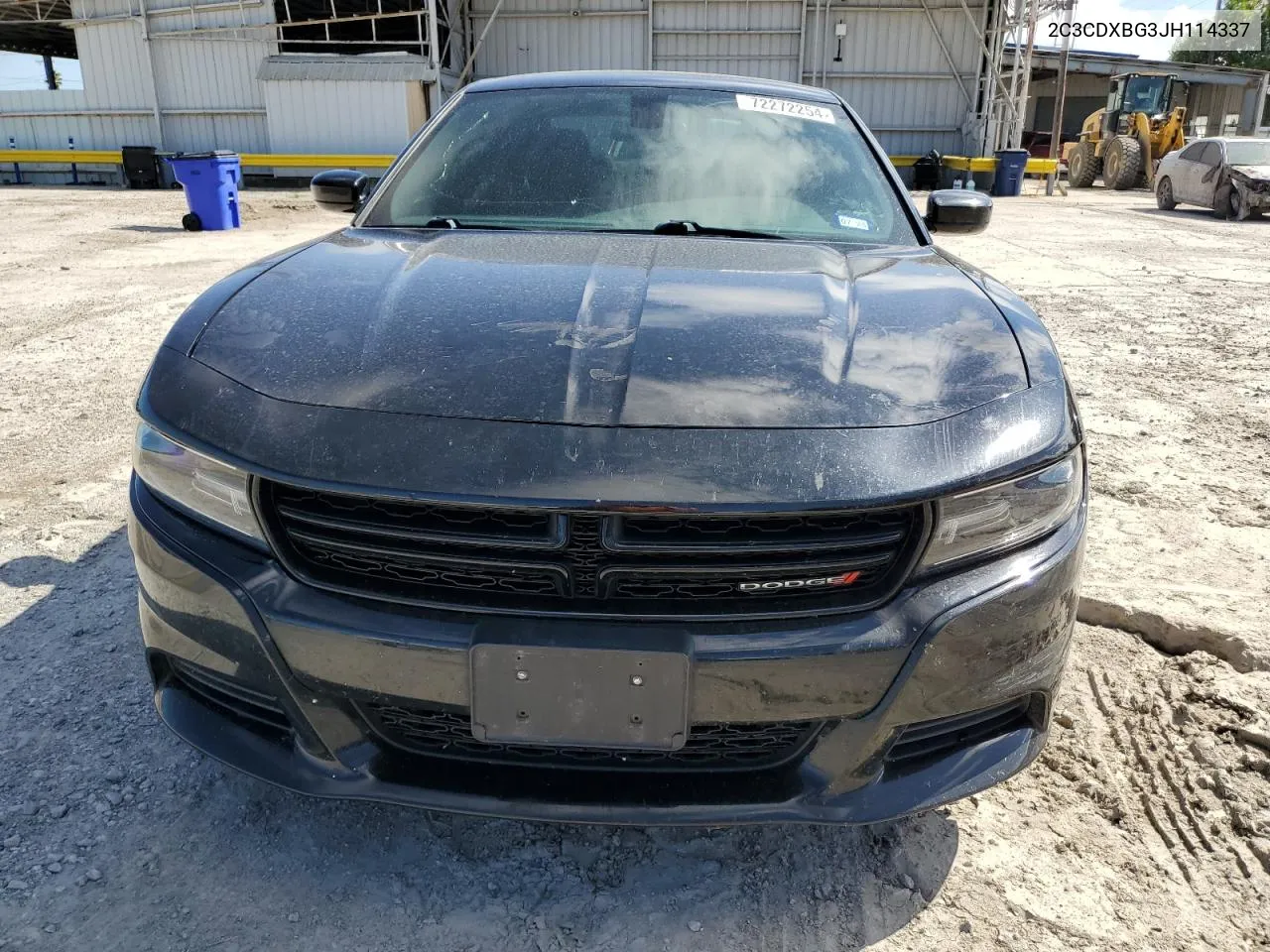 2018 Dodge Charger Sxt VIN: 2C3CDXBG3JH114337 Lot: 72272254